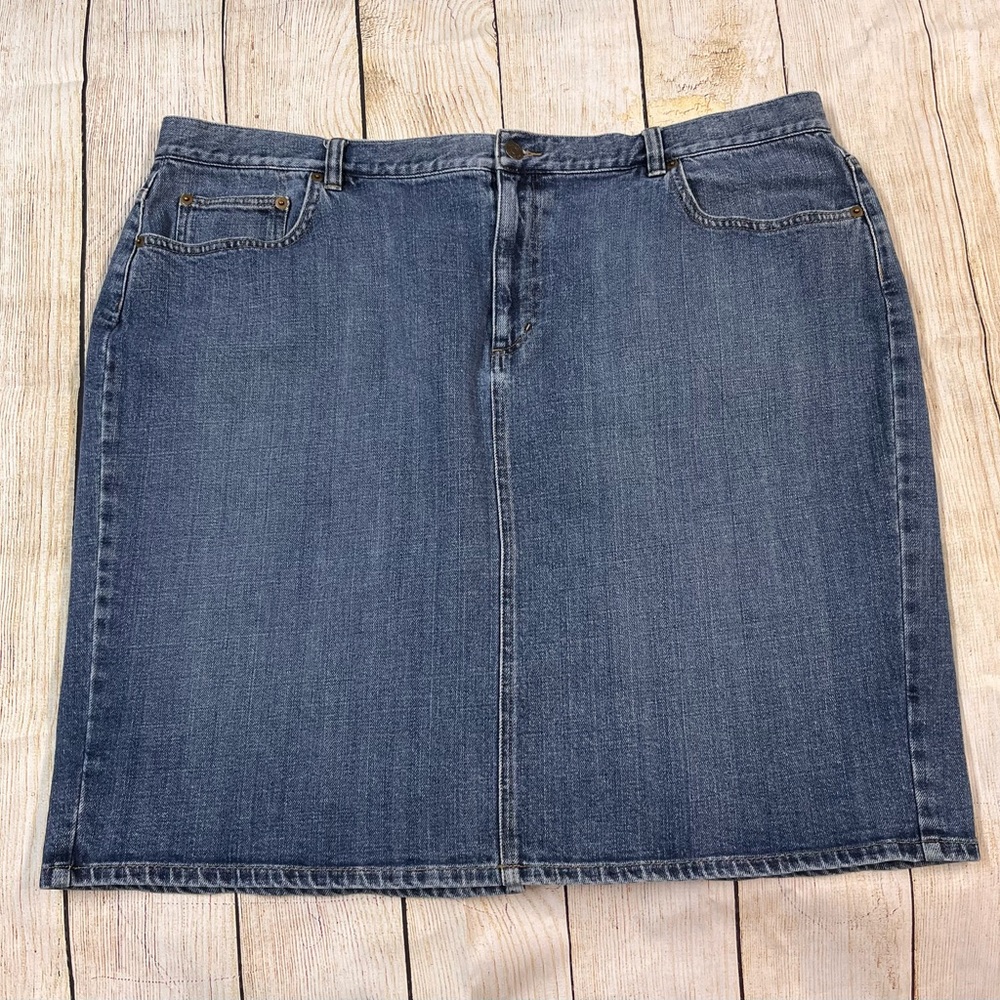 Lauren Jeans by Ralph Lauren Denim Jean Skirt Plus Size 20W Distressed with Slit
